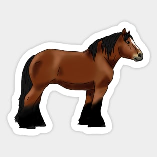 Brown Ardennes draft horse, brown horse Sticker